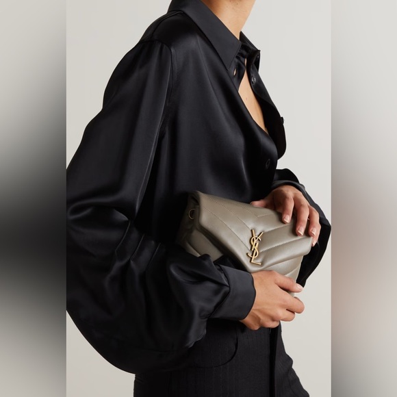 Saint Laurent Loulou Toy quilted-leather Dark Beige Rare Color! - Picture 2 of 16